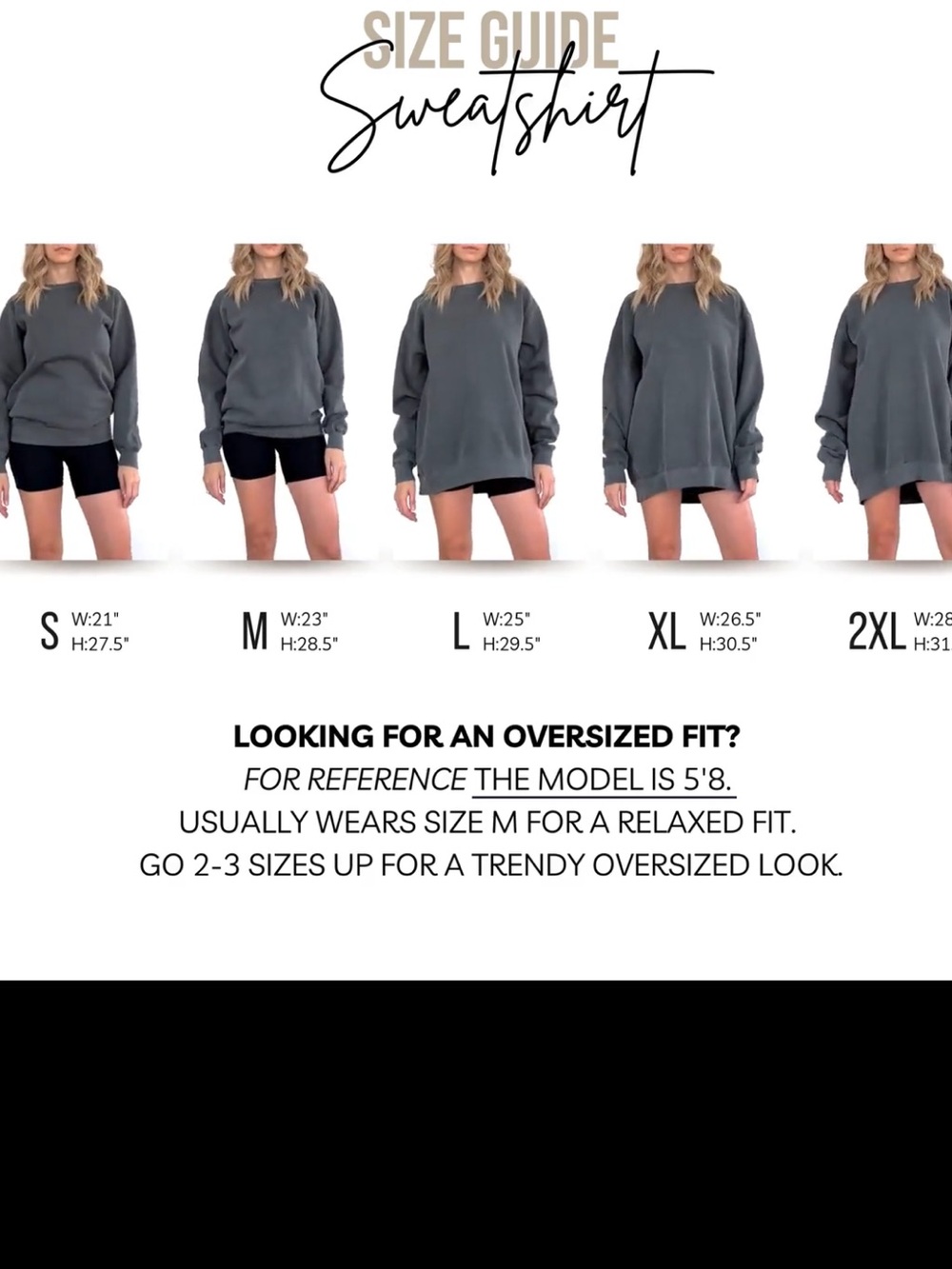 NEW Black Bleached Sweatshirt S-5X oversized top - Picture 2 of 7